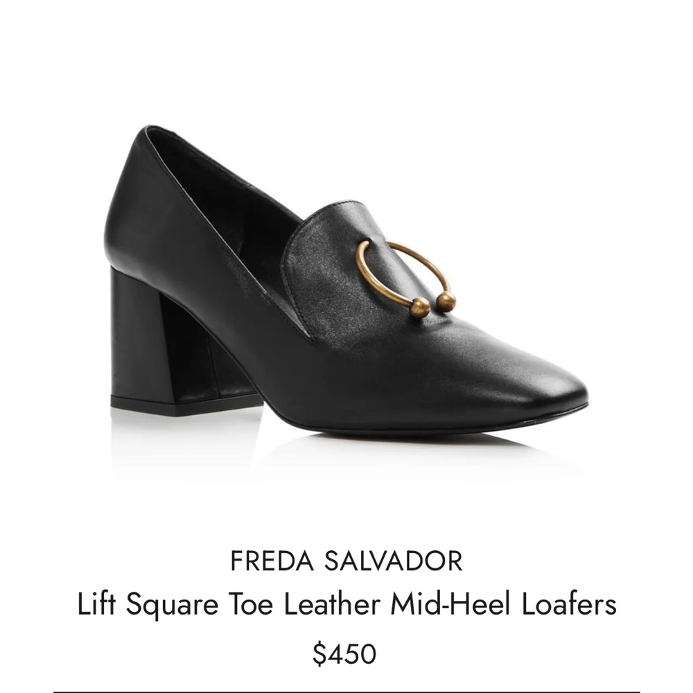 Freda Salvador John Fluevog Lift Square Toe Mid-Heel Loafer Heels